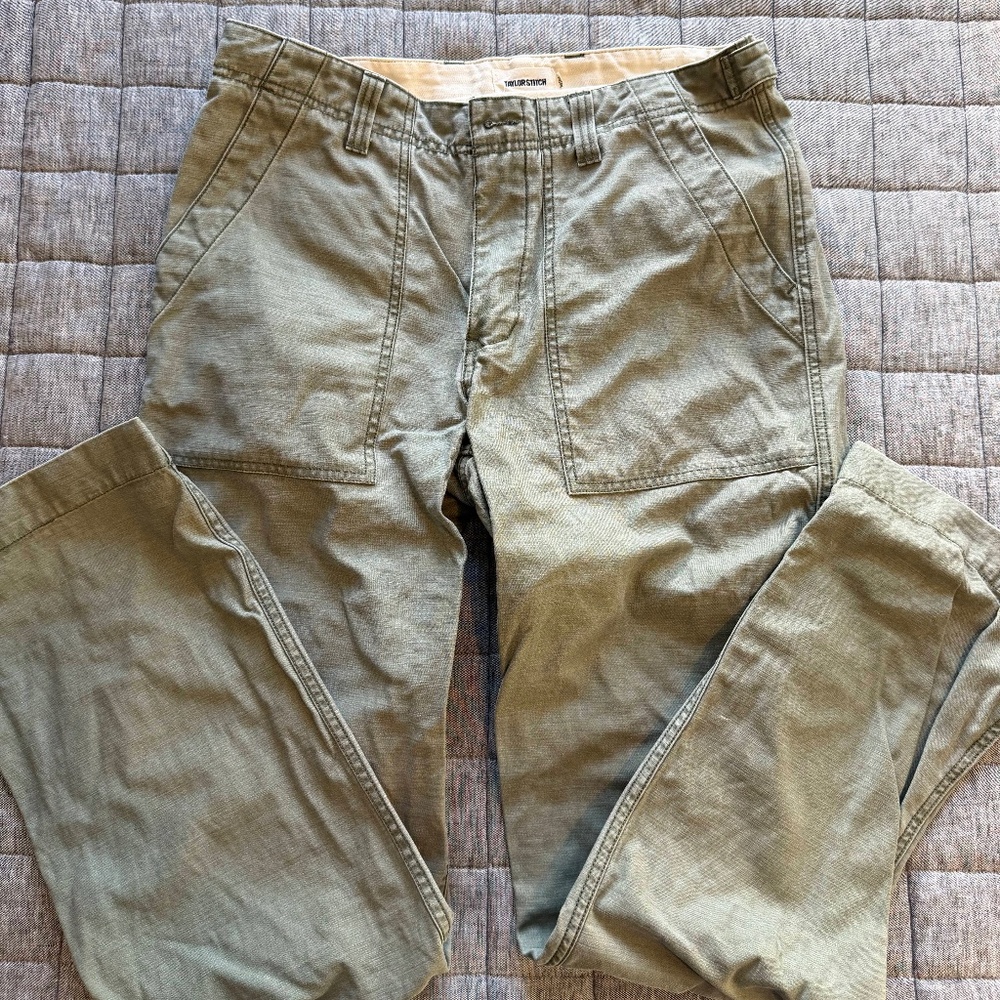 Taylor Stitch The Surplus Pant - Field Olive Reverse Sateen - Men's 32x32